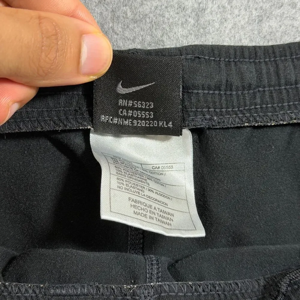 Nike Sweatpants Mens L Black Tapered Zip Pockets Drawstring Athletic Zip Ankles
